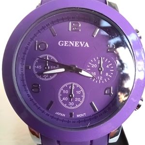 Geneva Silicone Purple Quartz Watch